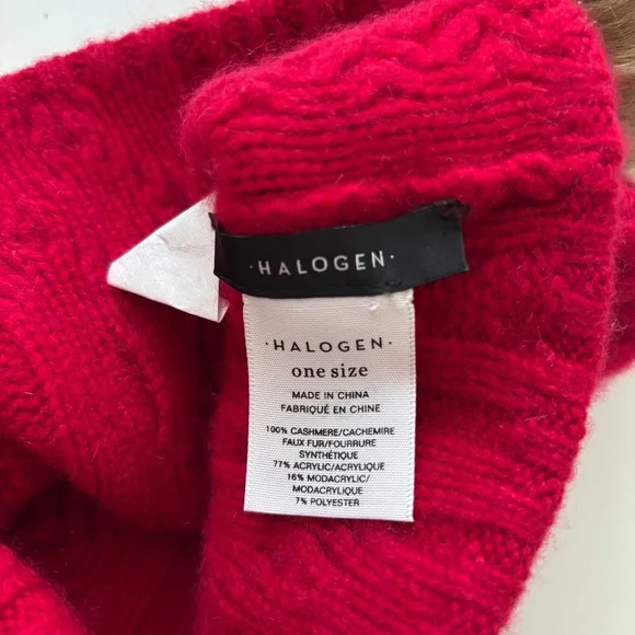 Halogen Cashmere Pom Pom Beanie - Picture 3 of 3